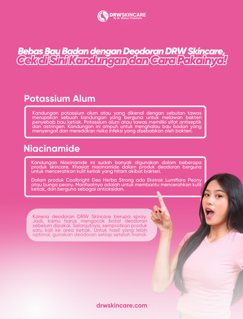 Bebas Bau Badan dengan Deodoran DRW Skincare, Cek di Sini Kandungan dan Cara Pakainya!