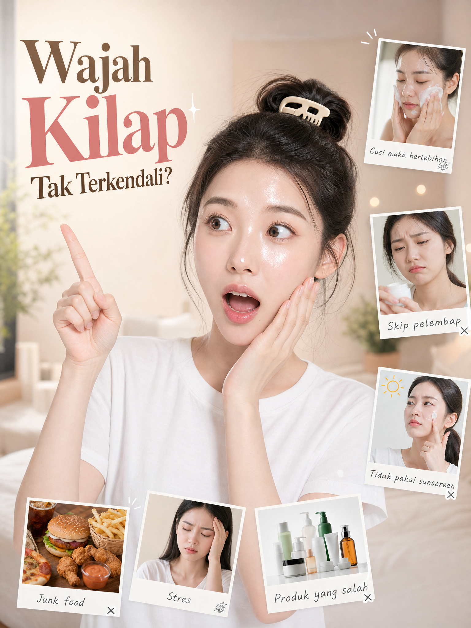 Wajah Kilap Tak Terkendali? Kenali Kebiasaan Sehari-hari Pemicu Kulit Berminyak!