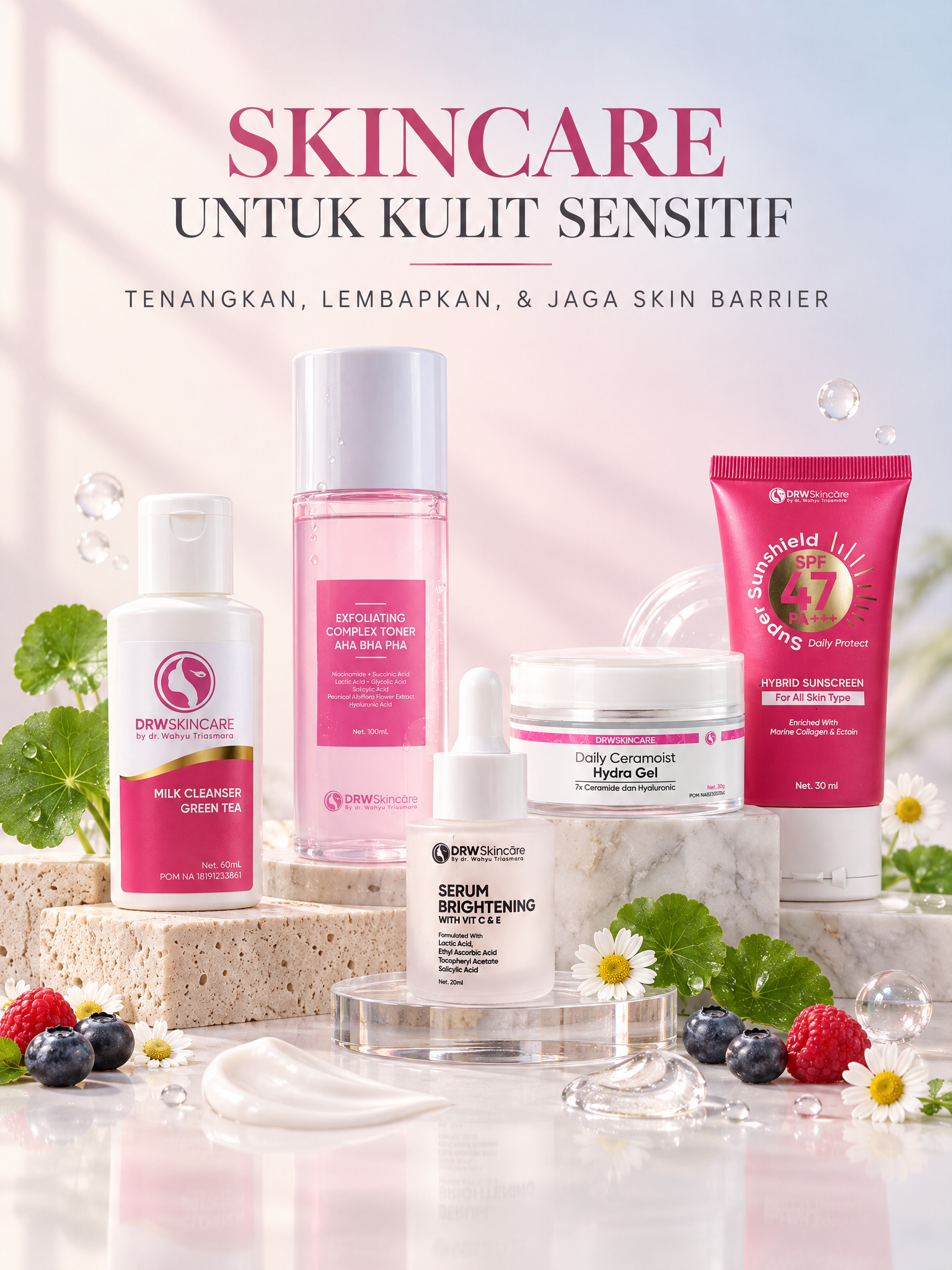 Rekomendasi Skincare untuk Kulit Sensitif dari DRW Skincare: Solusi Kulit Sehat dan Terhidrasi